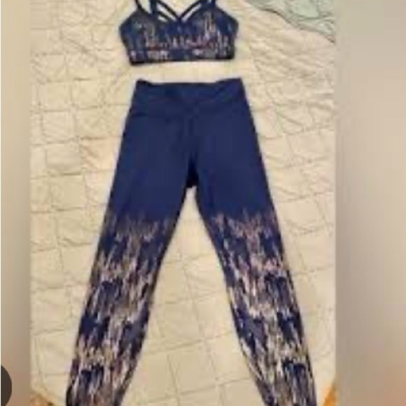 JoyLab Pants - JoyLab Blue and White Patterned Leggings Set A0344